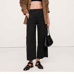 Banana Republic Black Mid-Rise Relaxed Painter Pull-On Pant NWT